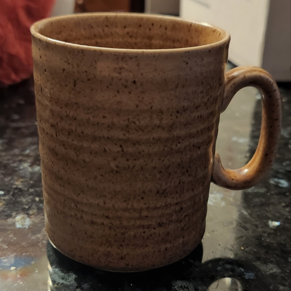 Vintage Churchill England Brown Speckled Pottery Mug EUC